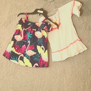 BUNDLE-Gymboree Girls Sunny Adventure Ruffle  Dress Size 2T & Cat & JackTop 3T